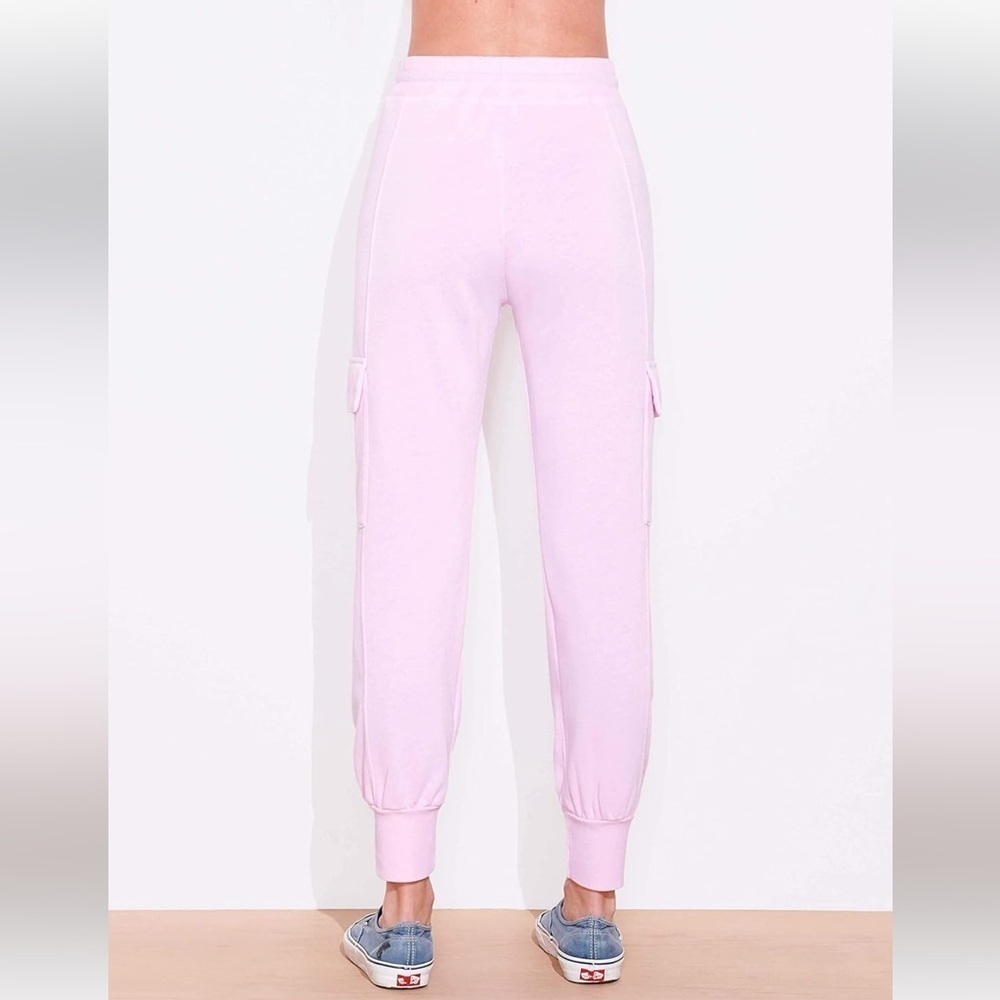 Sundry Pink Cargo Lightweight Fleece Joggers with Drawstring Size 2 (Med) - Picture 2 of 3